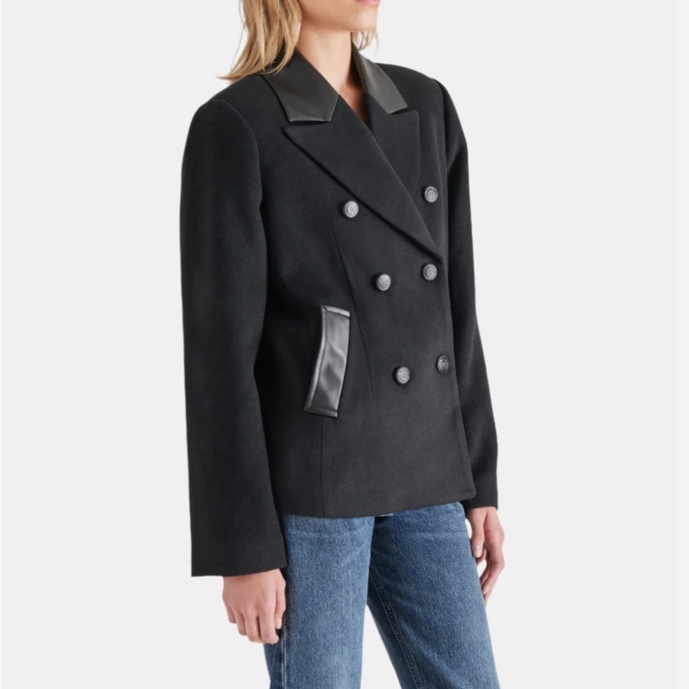Steve Madden Women's Black Double-Breasted Jacket